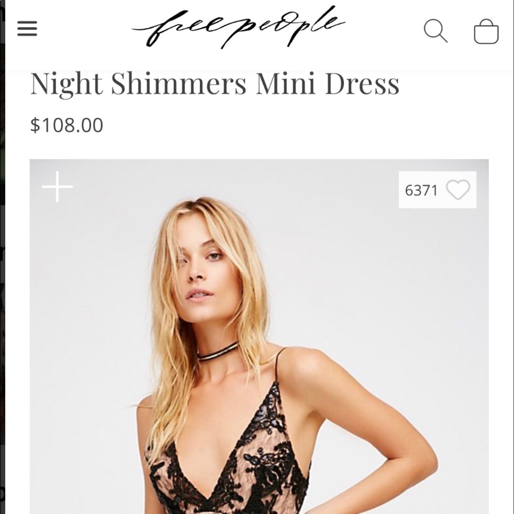 Free People Night Shimmer Mini Dress, black